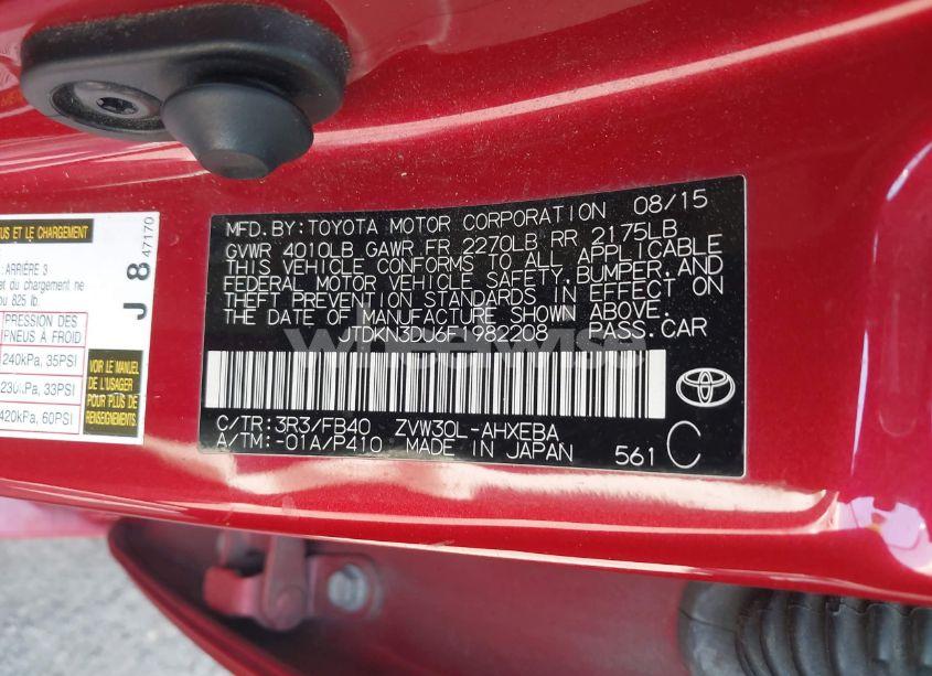 Photo 9 of 2015 Toyota Prius TWO (VIN JTDKN3DU6F1982208)