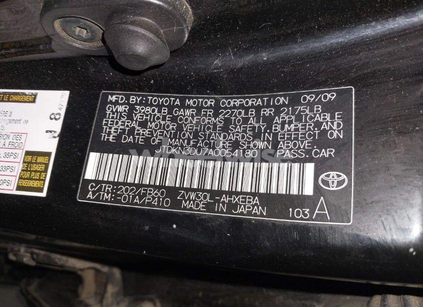 Photo 9 of 2010 Toyota Prius III (VIN JTDKN3DU7A0054180)