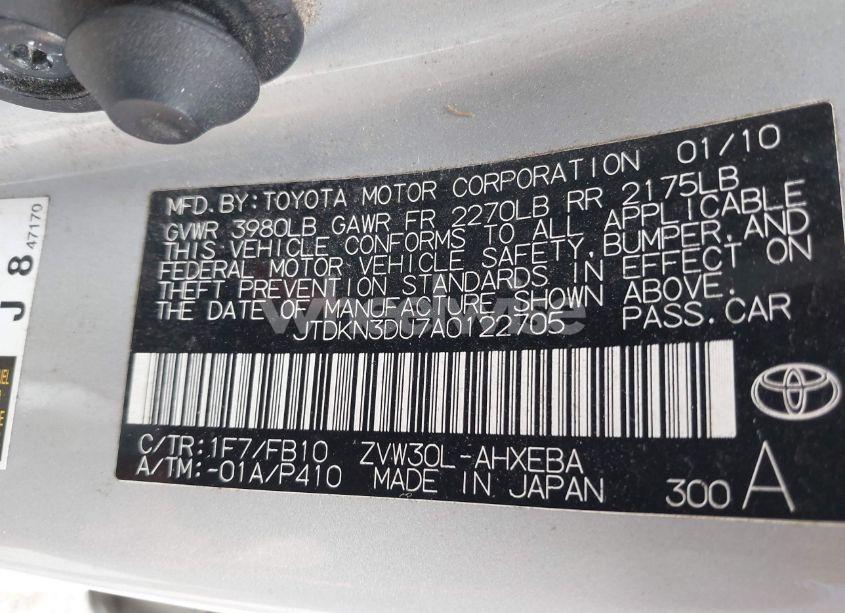 Photo 9 of 2010 Toyota Prius III (VIN JTDKN3DU7A0122705)