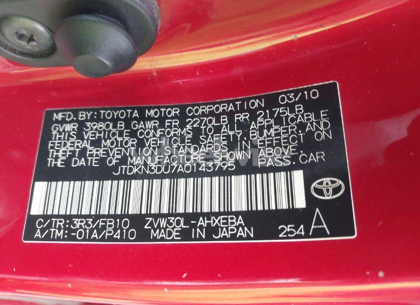 Photo 9 of 2010 Toyota Prius II (VIN JTDKN3DU7A0143795)