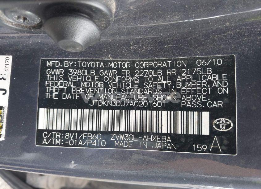 Photo 9 of 2010 Toyota Prius III (VIN JTDKN3DU7A0201601)