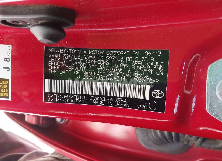 Photo 9 of 2013 Toyota Prius TWO (VIN JTDKN3DU7D1698244)