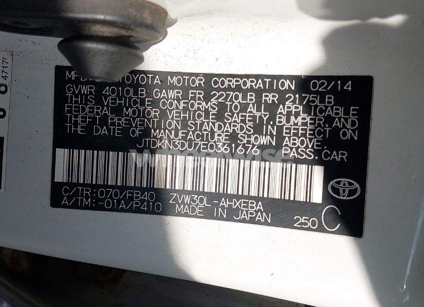 Photo 9 of 2014 Toyota Prius THREE (VIN JTDKN3DU7E0361676)