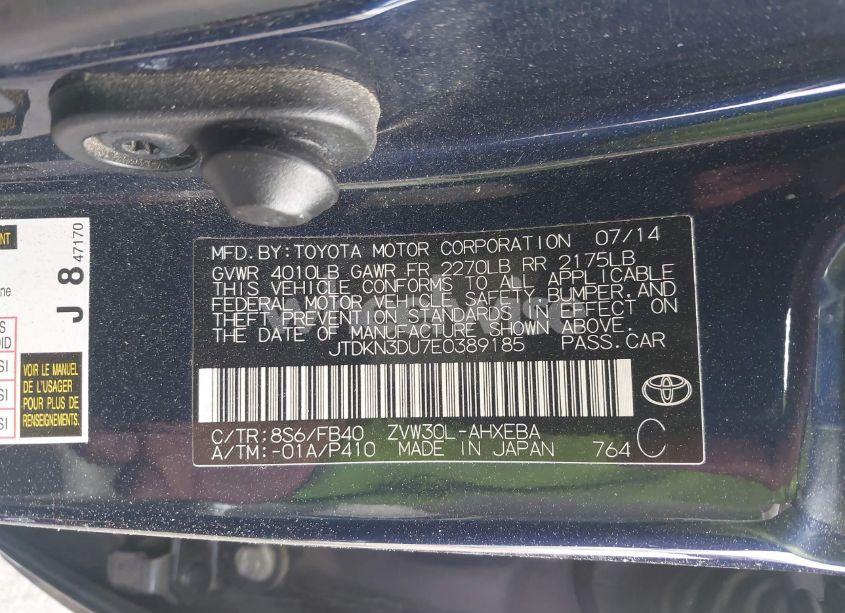 Photo 9 of 2014 Toyota Prius TWO (VIN JTDKN3DU7E0389185)