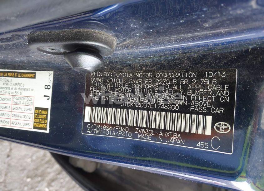 Photo 9 of 2014 Toyota Prius THREE (VIN JTDKN3DU7E1746200)