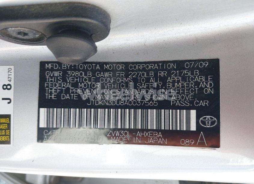 Photo 9 of 2010 Toyota Prius III (VIN JTDKN3DU8A0037565)