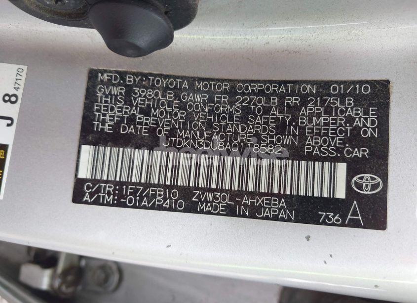 Photo 9 of 2010 Toyota Prius II (VIN JTDKN3DU8A0118582)