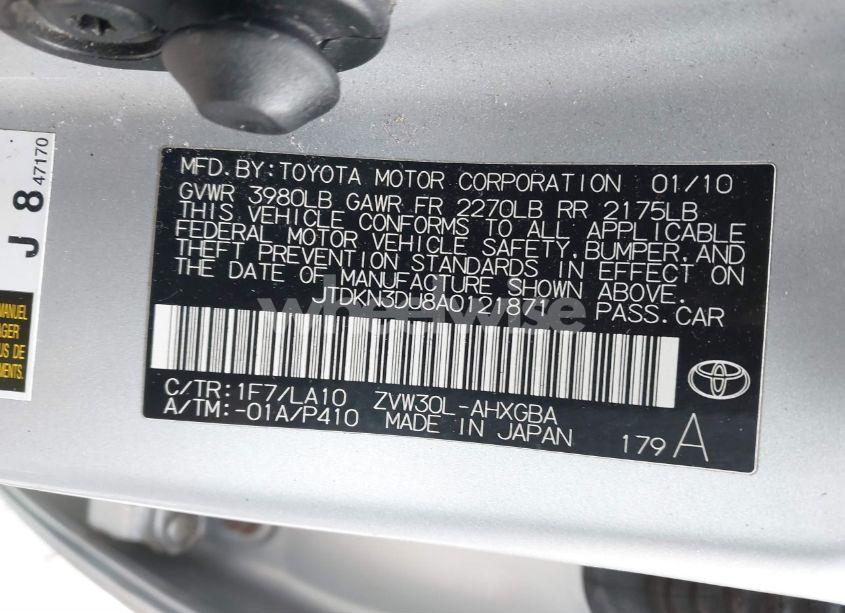Photo 9 of 2010 Toyota Prius IV (VIN JTDKN3DU8A0121871)