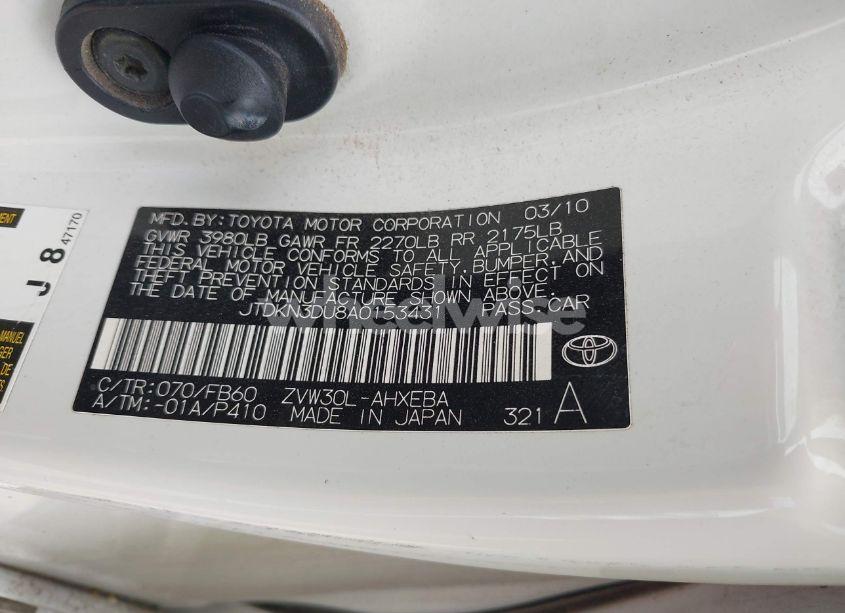 Photo 9 of 2010 Toyota Prius III (VIN JTDKN3DU8A0153431)
