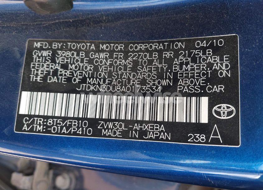 Photo 9 of 2010 Toyota Prius III (VIN JTDKN3DU8A0173534)