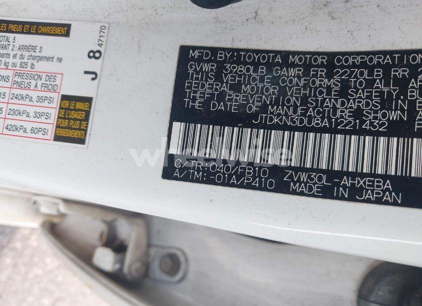 Photo 9 of 2010 Toyota Prius II (VIN JTDKN3DU8A1221432)