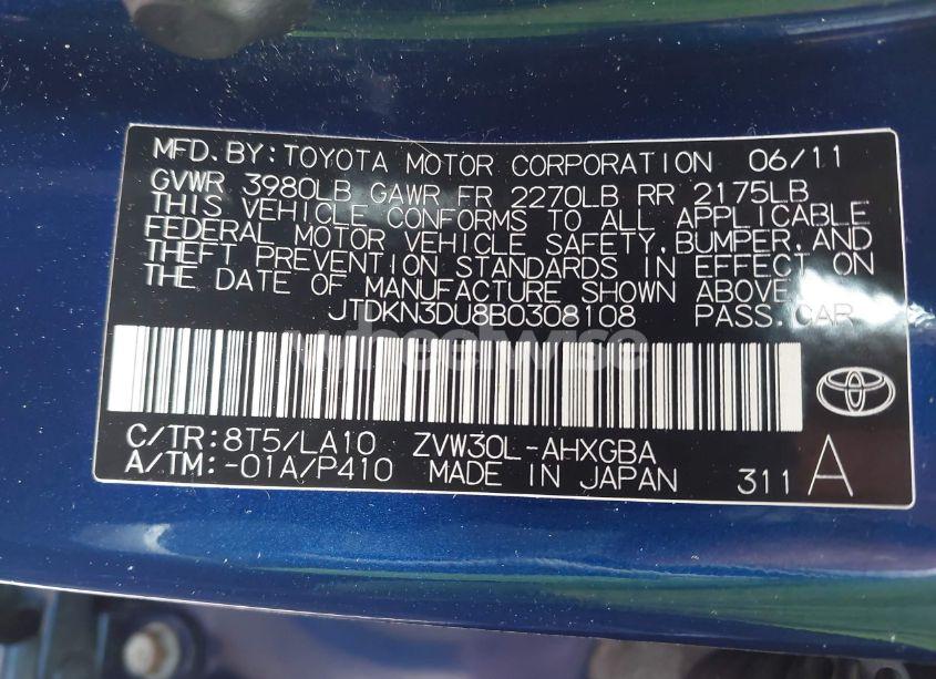 Photo 9 of 2011 Toyota Prius FOUR (VIN JTDKN3DU8B0308108)