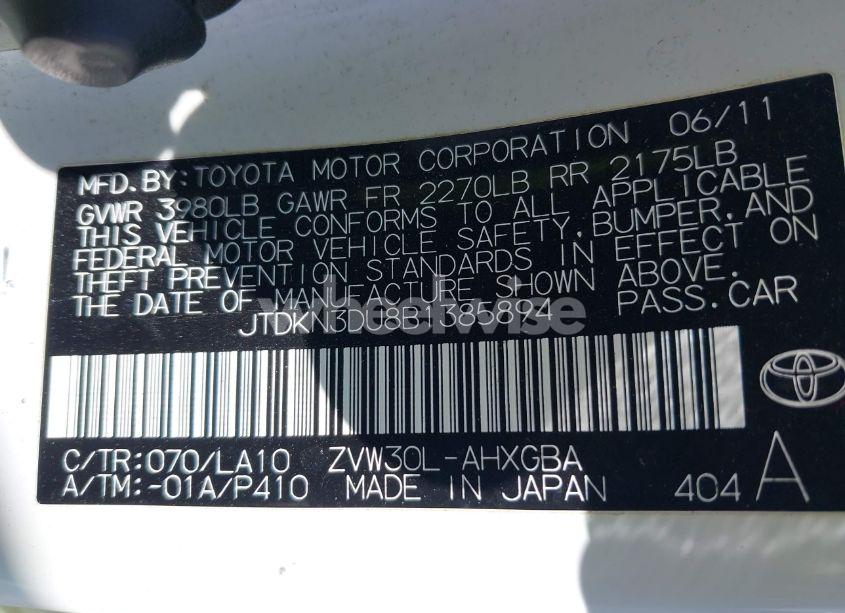 Photo 9 of 2011 Toyota Prius FOUR (VIN JTDKN3DU8B1385894)