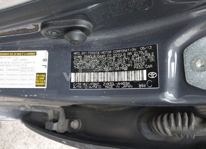 Photo 9 of 2013 Toyota Prius FIVE/FOUR/THREE/THREE SE/TWO (VIN JTDKN3DU8D1687902)