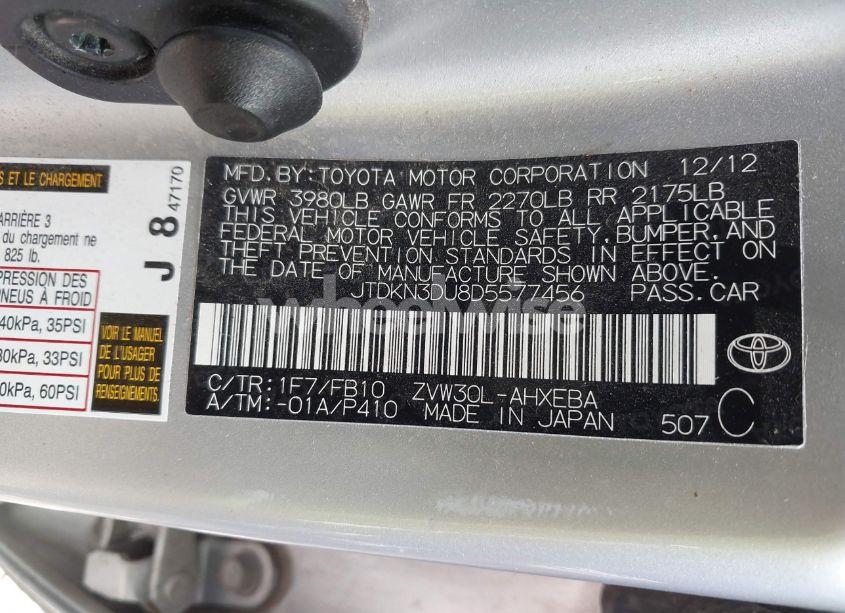 Photo 9 of 2013 Toyota Prius TWO (VIN JTDKN3DU8D5577456)