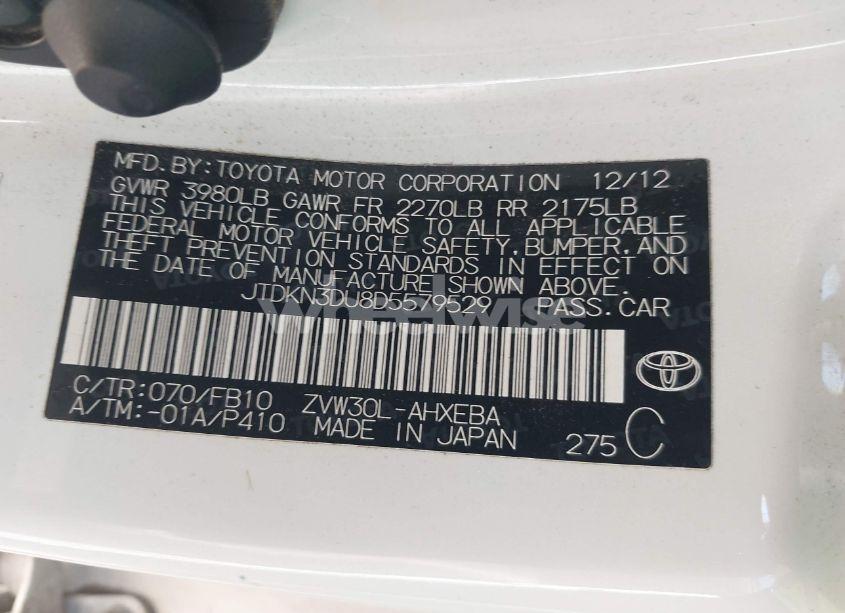 Photo 9 of 2013 Toyota Prius THREE (VIN JTDKN3DU8D5579529)