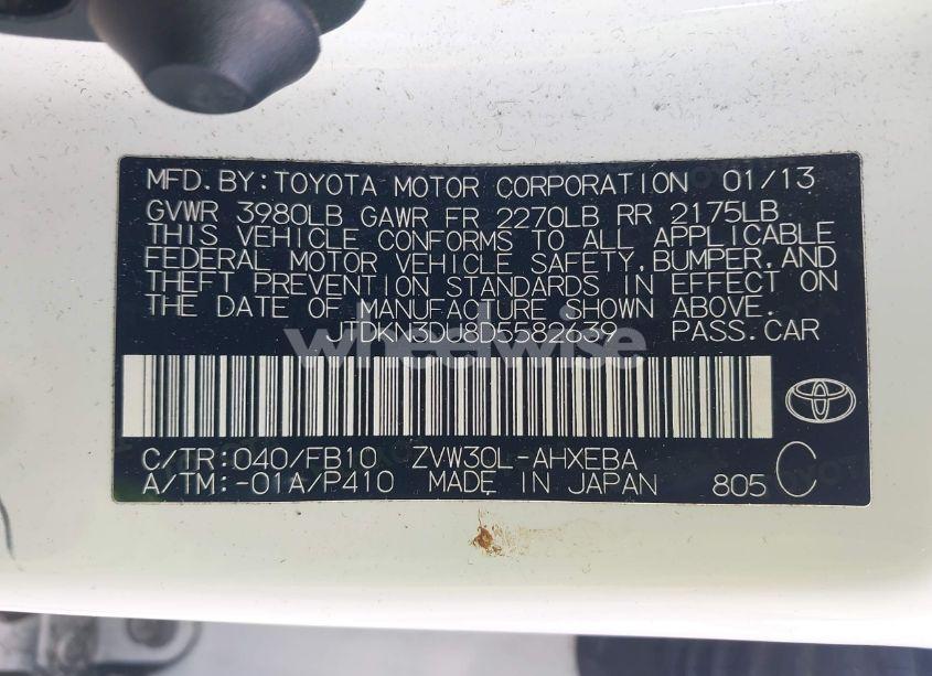 Photo 9 of 2013 Toyota Prius TWO (VIN JTDKN3DU8D5582639)