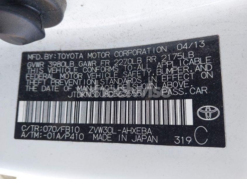 Photo 9 of 2013 Toyota Prius TWO (VIN JTDKN3DU8D5635551)