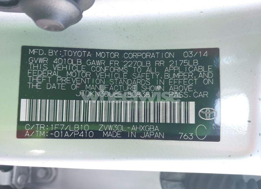 Photo 9 of 2014 Toyota Prius FOUR (VIN JTDKN3DU8E1808381)