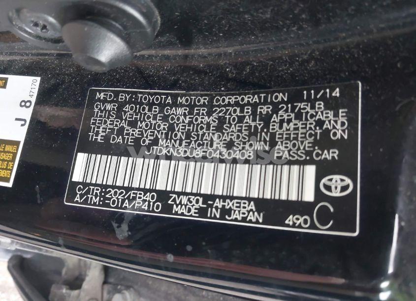 Photo 9 of 2015 Toyota Prius TWO (VIN JTDKN3DU8F0430408)