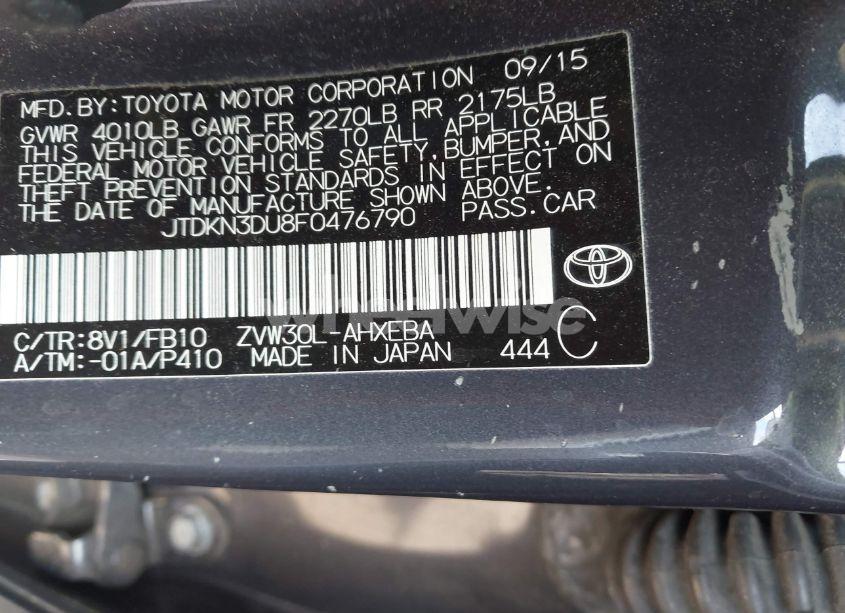 Photo 9 of 2015 Toyota Prius (VIN JTDKN3DU8F0476790)