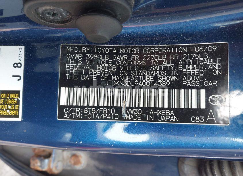 Photo 9 of 2010 Toyota Prius III (VIN JTDKN3DU9A0014389)