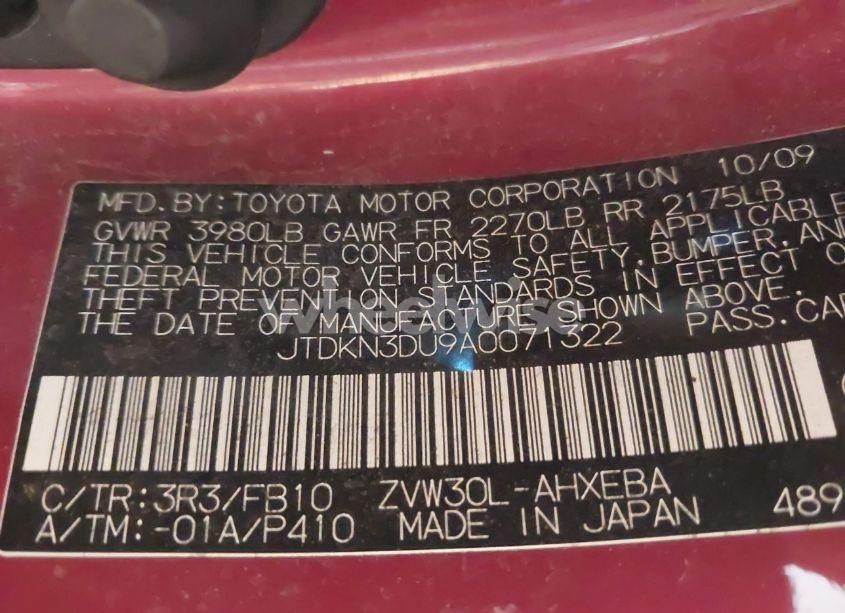 Photo 9 of 2010 Toyota Prius II (VIN JTDKN3DU9A0071322)