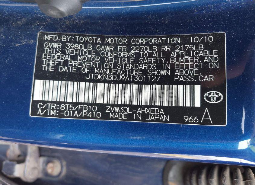 Photo 9 of 2010 Toyota Prius I/II/III/IV/V (VIN JTDKN3DU9A1301127)