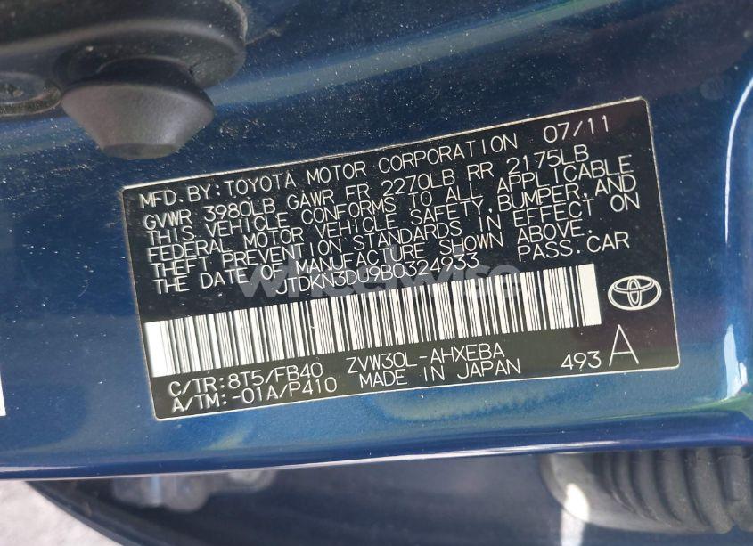 Photo 9 of 2011 Toyota Prius TWO (VIN JTDKN3DU9B0324933)