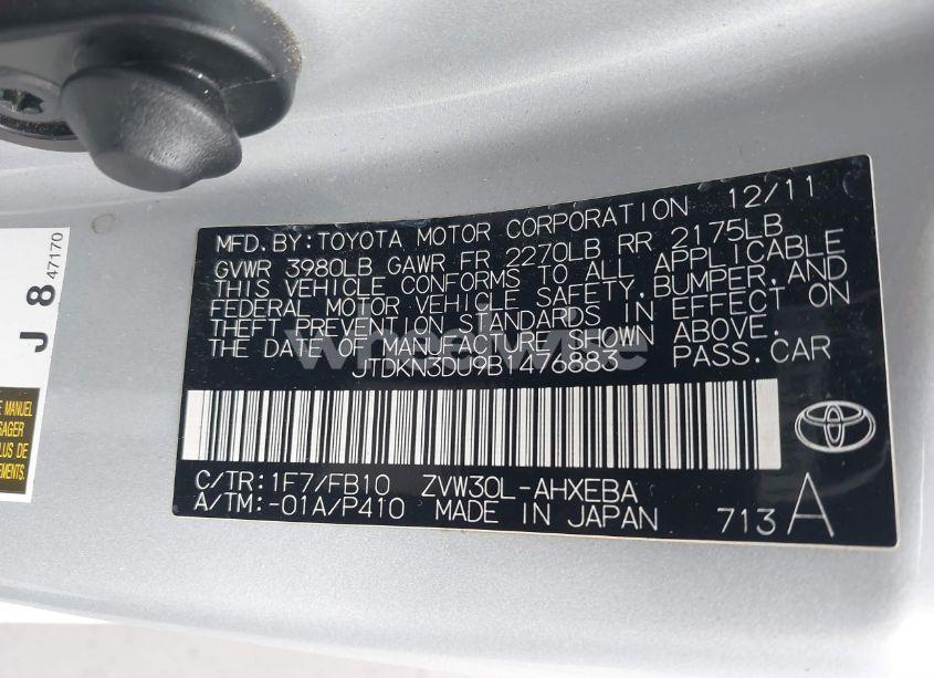 Photo 9 of 2011 Toyota Prius (VIN JTDKN3DU9B1476883)