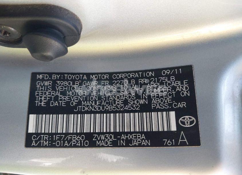 Photo 9 of 2011 Toyota Prius THREE (VIN JTDKN3DU9B5324532)