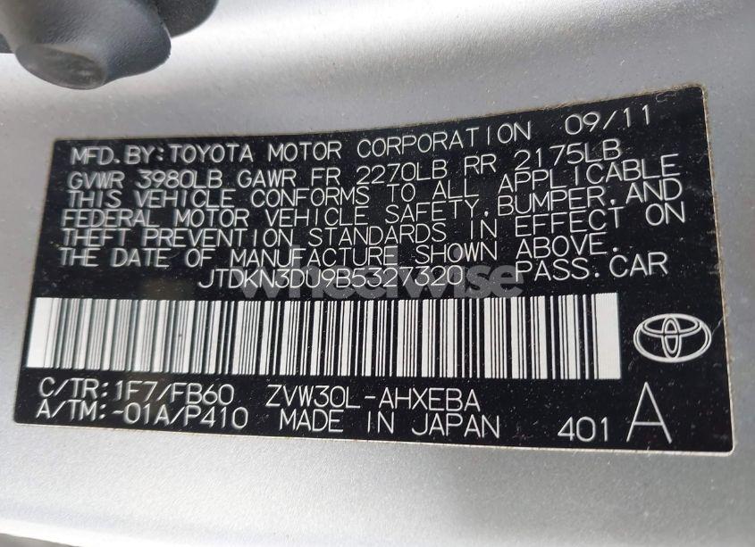 Photo 9 of 2011 Toyota Prius TWO (VIN JTDKN3DU9B5327320)