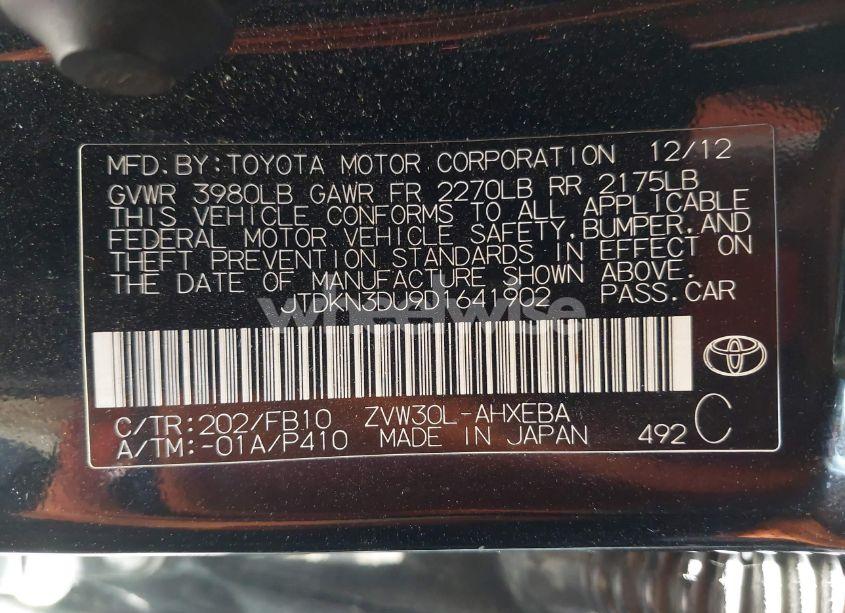 Photo 9 of 2013 Toyota Prius THREE (VIN JTDKN3DU9D1641902)