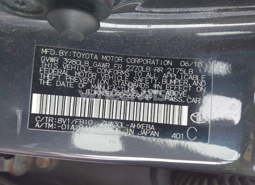 Photo 9 of 2013 Toyota Prius THREE (VIN JTDKN3DU9D5659549)