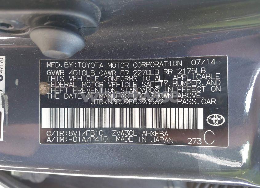 Photo 9 of 2014 Toyota Prius THREE (VIN JTDKN3DU9E0393562)