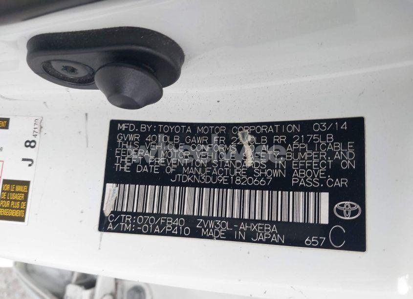 Photo 9 of 2014 Toyota Prius TWO (VIN JTDKN3DU9E1820667)