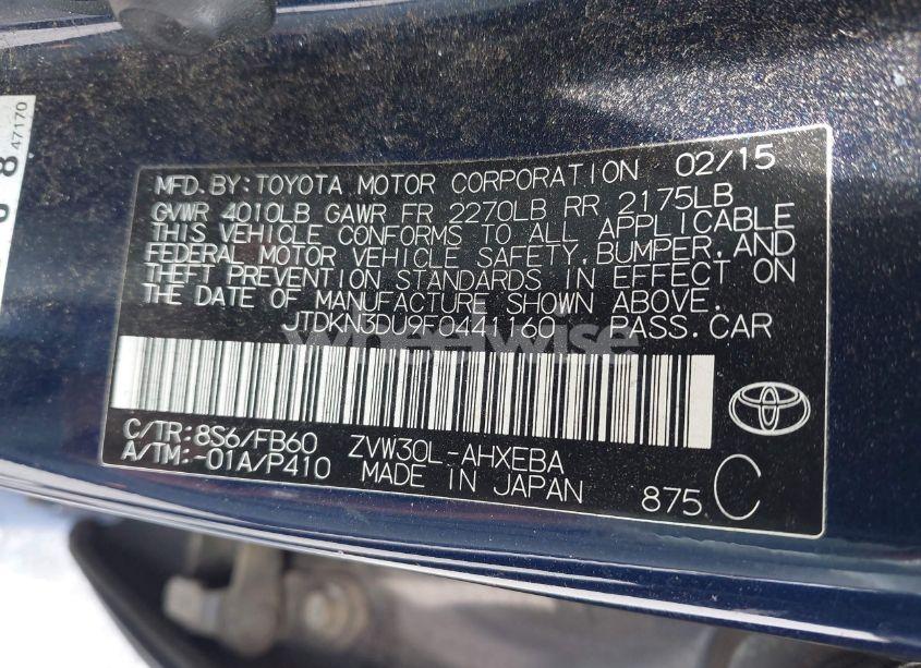 Photo 9 of 2015 Toyota Prius TWO (VIN JTDKN3DU9F0441160)