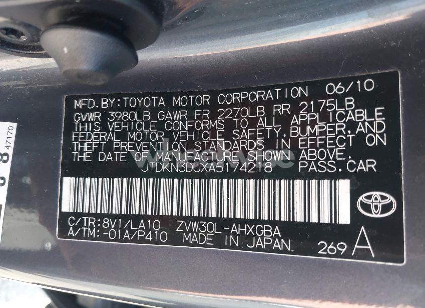 Photo 9 of 2010 Toyota Prius IV (VIN JTDKN3DUXA5174218)