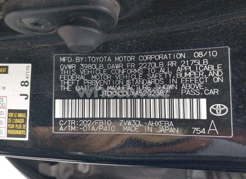 Photo 9 of 2010 Toyota Prius III (VIN JTDKN3DUXA5202387)