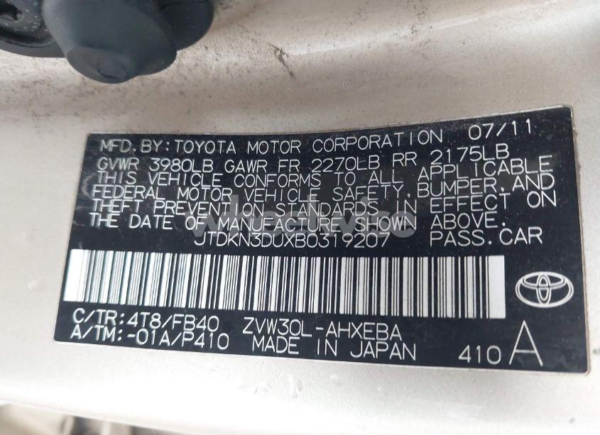 Photo 9 of 2011 Toyota Prius TWO (VIN JTDKN3DUXB0319207)