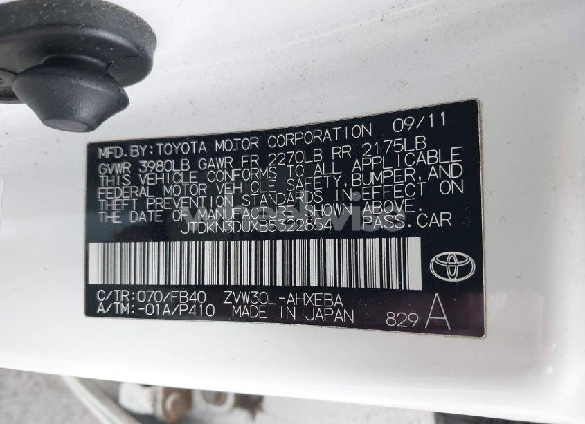 Photo 9 of 2011 Toyota Prius THREE (VIN JTDKN3DUXB5322854)
