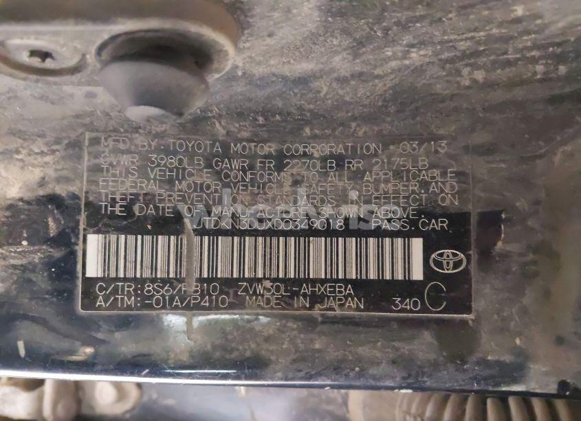 Photo 9 of 2013 Toyota Prius TWO (VIN JTDKN3DUXD0349018)