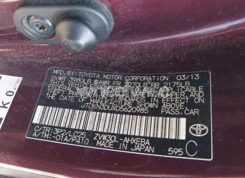 Photo 9 of 2013 Toyota Prius (VIN JTDKN3DUXD5620985)