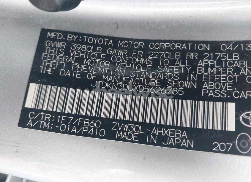 Photo 9 of 2013 Toyota Prius THREE (VIN JTDKN3DUXD5626785)