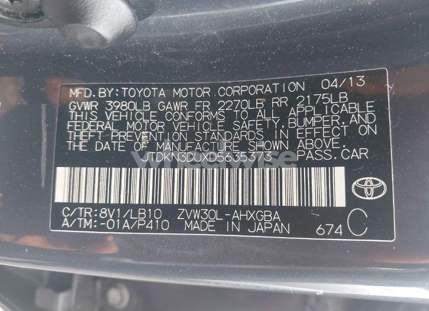 Photo 9 of 2013 Toyota Prius FOUR (VIN JTDKN3DUXD5635373)