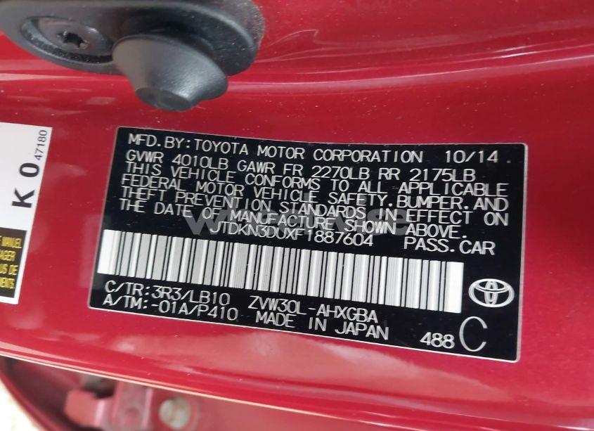 Photo 9 of 2015 Toyota Prius FIVE/FOUR/PERSONA SERIES SPECIAL EDITION/THREE/TWO (VIN JTDKN3DUXF1887604)