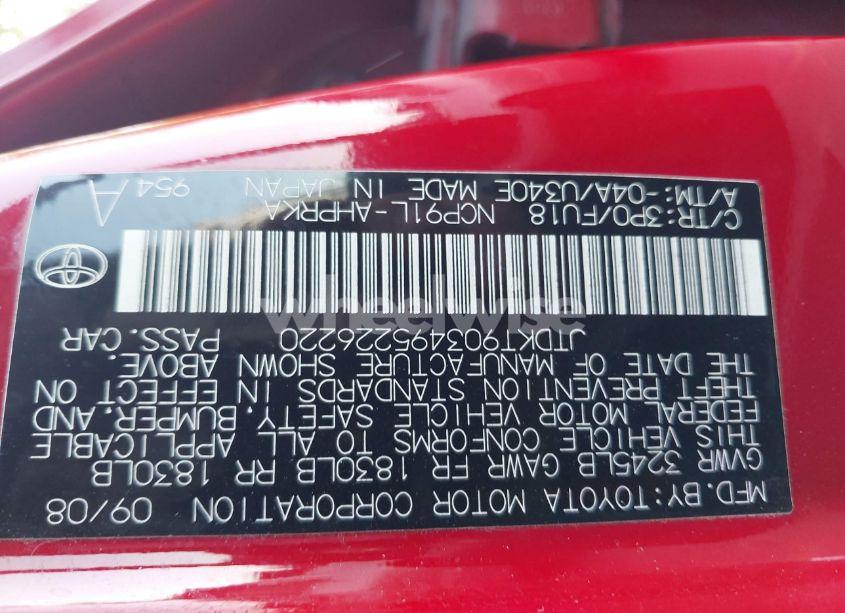 Photo 9 of 2009 Toyota Yaris (VIN JTDKT903495226220)