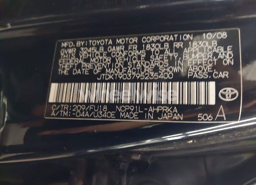 Photo 9 of 2009 Toyota Yaris (VIN JTDKT903795235400)