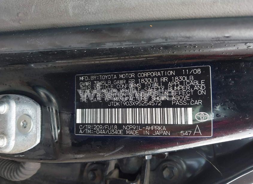 Photo 9 of 2009 Toyota Yaris (VIN JTDKT903X95254572)