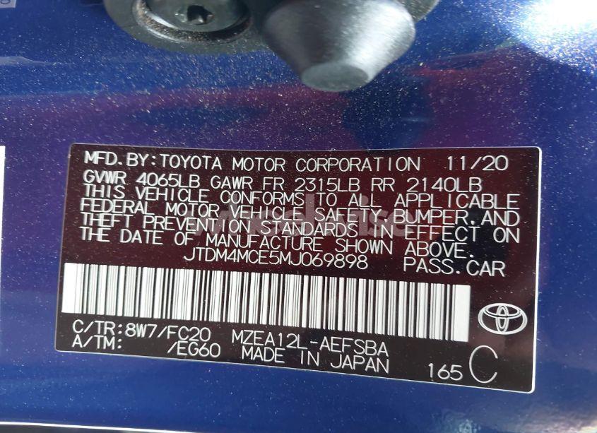 Photo 9 of 2021 Toyota Corolla SE 6MT (VIN JTDM4MCE5MJ069898)
